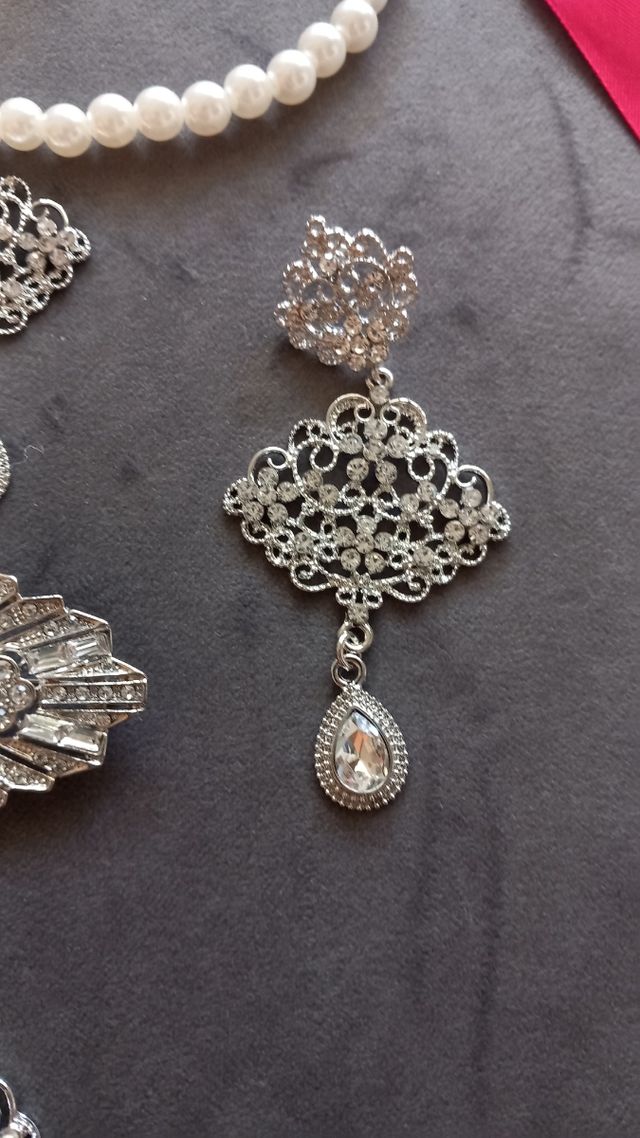 Aderezo Fallera Huertana Plata y Perlas