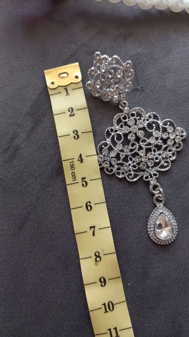 Aderezo Fallera Huertana Plata y Perlas