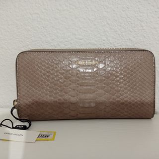 Cartera Karen Millen Beige acabado serpiente 