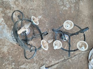 Lámparas de hierro forjado y cerámica