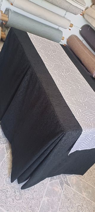 Ropa de mesa camilla invierno negra y gris