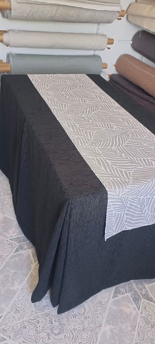 Ropa de mesa camilla invierno negra y gris