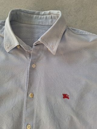 Camisa Clásica Burberry Hombre Azul Vintage