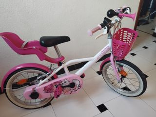 Bicicleta niña B'Twin rosa y blanca