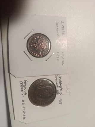 Lote 2 Monedas Fernando VII 