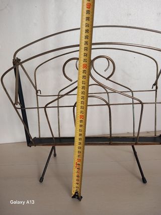 Portariviste vintage anni '60 metallo e legno