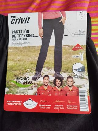 Pantalón Trekking Crivit Mujer Negro Talla 40