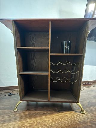 Barra de bar vintage KARE Piel y Madera