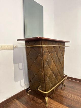 Barra de bar vintage KARE Piel y Madera