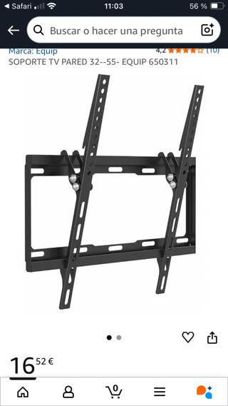 Soporte TV Pared 32-55 Inclinable Equip