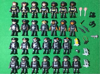 Playmobil gran lote SWAT helicóptero y 27 muñecos