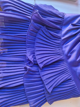 Vestido de fiesta Rinascimento Azul con Volantes