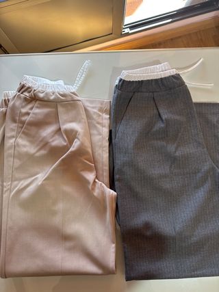 Pantalones Zara Beige y Gris