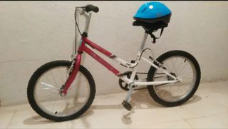 Bicicleta BMX infantil rosa y blanca