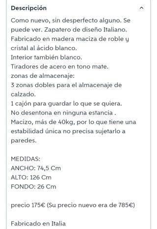 Mueble Zapatero Blanco y Marrón