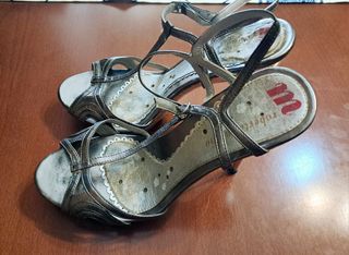 Sandalias Fiesta Roberta Plateadas Tacon