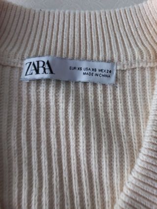 Jersey Zara Rayas Beige/Negro Talla XS