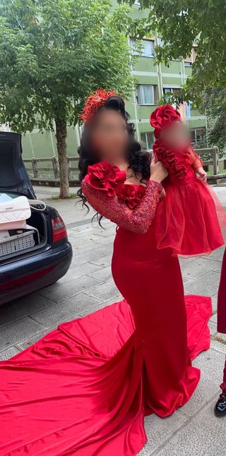 Vestido de boda gitana rojo