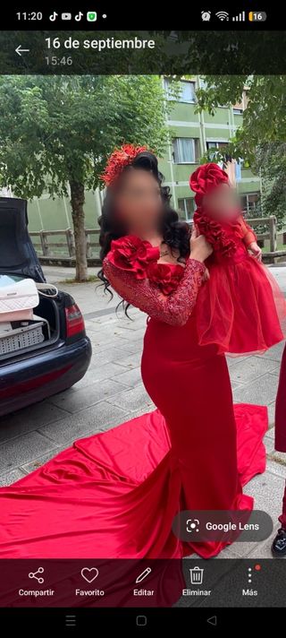Vestido de boda gitana rojo