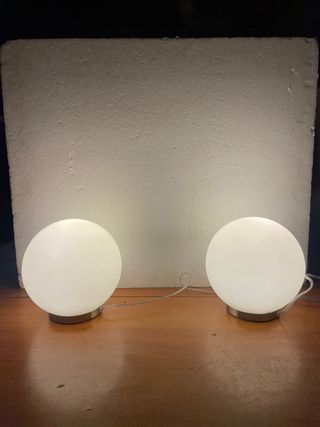 Coppia Lampade Design Vetro Opalino Ideal Lux
