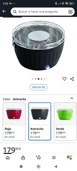 Barbacoa Camping Negra y Plateada