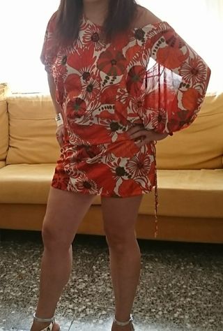 Vestido corto estampado floral