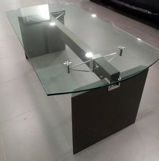 OPORTINIDAD Mesa salón cristal, metal, madera 