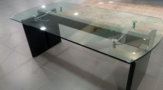 OPORTINIDAD Mesa salón cristal, metal, madera 