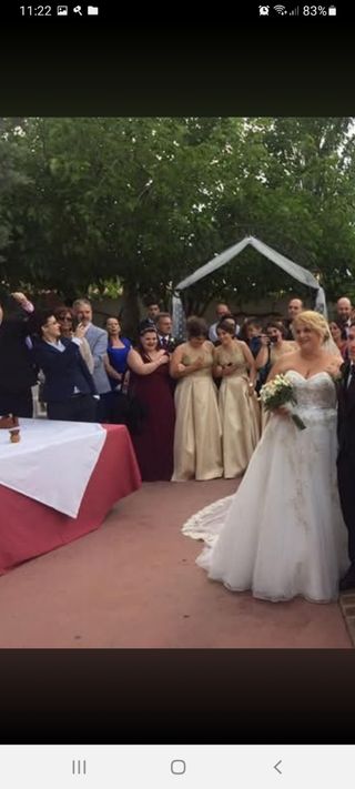 Vestido de Novia Dorado y Blanco