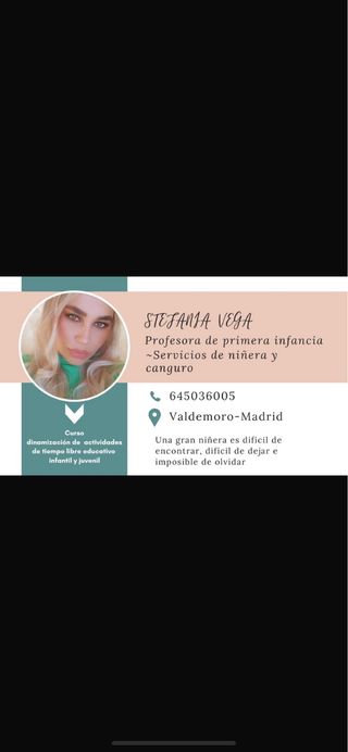 Niñera/canguro
niños y adultos mayores
