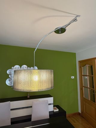 Lámpara colgante moderna metal y tela