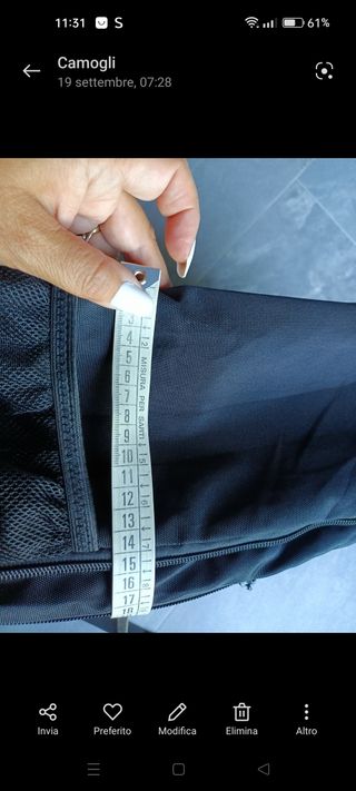 Zaino nero da cappelliera usato una volta