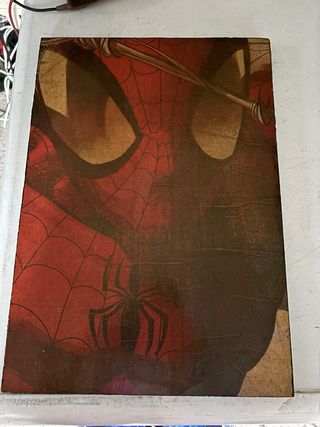 Quadro Spiderman decoupage su legno