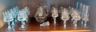 Set Bicchieri cristallo + Brocca + tappo "non sped