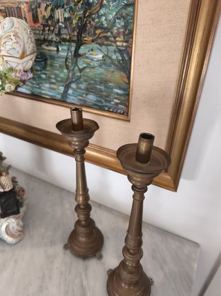 Candelabros barrocos de latón