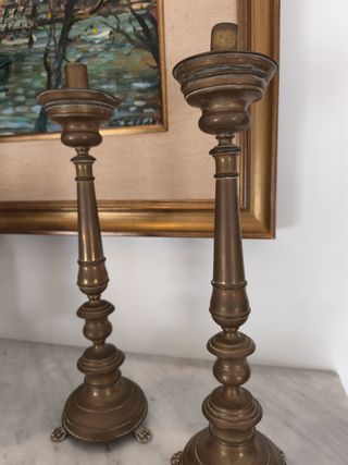 Candelabros barrocos de latón
