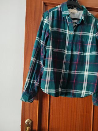 Camisa cuadros mujer verde y roja