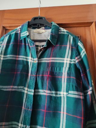 Camisa cuadros mujer verde y roja