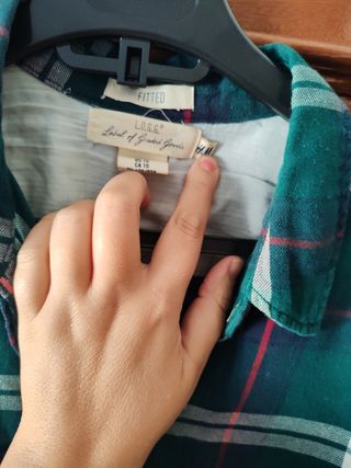 Camisa cuadros mujer verde y roja