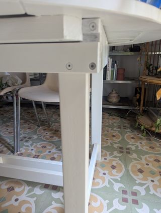 Mesa comedor extensible teca blanca