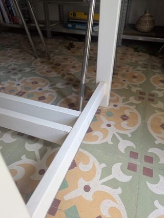Mesa comedor extensible teca blanca