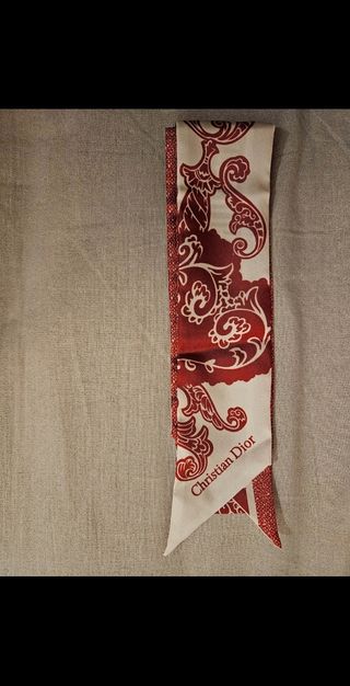 Foulard Christian Dior 100% Seta Rosso Bianco
