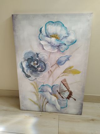Cuadro Flores y Mariposa.