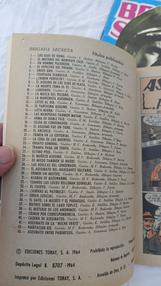 Comic Brigada Secreta x4 -Toray-