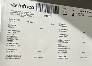 ARMARIO AN501TF - INFRICO