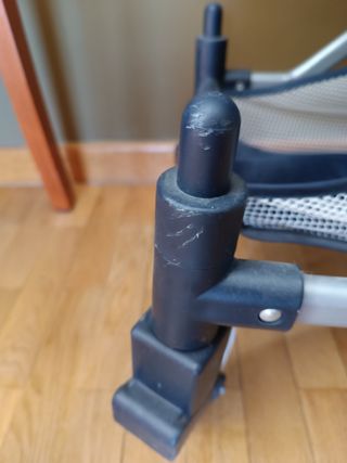 Carrito de muñecas azul con capota