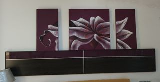 Cabezal Cama 1.50 y Cuadros Florales