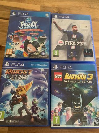 Lote 4 Juegos PS4: FIFA 23, Ratchet & Clank, Lego
