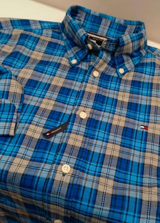 Camisa Tommy Hilfiger Azul y Gris