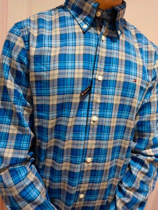 Camisa Tommy Hilfiger Azul y Gris
